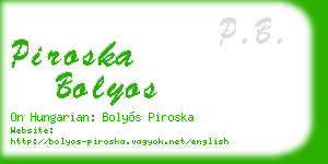 piroska bolyos business card